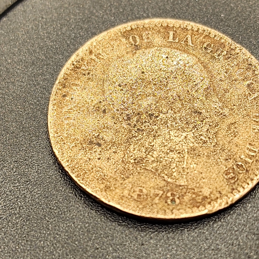 Alfonso 25 centimos gold coin 1878